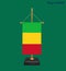 High detailed flag of Mali. National Mali flag. Africa. 3D illustration