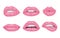 High detailed glossy lips and mouth vector illustration. Open, close up.