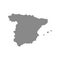 High detailed gray vector map â€“ Spain