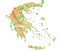 High detailed Greece physical map.