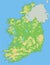 High detailed Ireland physical map.