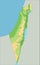 High detailed Israel physical map.