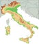 High detailed Italy physical map.