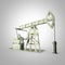 High detailed metal pump-jack, oil rig. isolated rendering. fuel industry, economy crisis illustration.