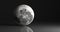 High Detailed Moon On Dark Studio With Reflective Surface