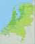 High detailed Netherlands physical map.
