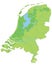 High detailed Netherlands physical map.