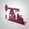 High detailed red metallic pump-jack, oil rig. isolated rendering. fuel industry, economy crisis illustration.