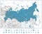 High detailed Russia road map and navigation icons