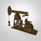 High detailed rusty pump-jack, oil rig. isolated rendering. fuel industry, economy crisis illustration.