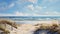 High Detailed Uhd Beach Landscape Painting With Atmospheric Horizons