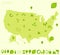 High detailed United States map ecology eco icons