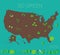 High detailed United States map ecology eco icons