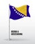 High detailed vector flag of bosnia and herzegovina