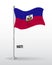 High detailed vector flag of haiti