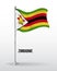 High detailed vector flag of zimbabwe