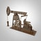 High detailed wood pump-jack, oil rig. isolated rendering. fuel industry, economy crisis illustration.