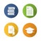 High education flat design long shadow glyph icons set