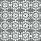 High-end and eye-catching white and gray damask floral seamless pattern with symmetrical designs, ideal