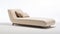 High End Modern Chaise Lounge In Light Beige Fabric