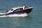 High-end motor boat speeding on the Florida Intra-Coastal Waterway