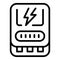 High energy powerbank icon outline vector. Usb cable