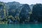 High epic limestone cliffs at Cheow Lan lake, Khao Sok National Park, Suratthani, Thailand.