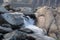 High exposure image of a white waterfall