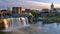 High Falls of Downtown Rochester New York at Sunset