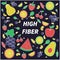 High fiber. Healthy concept. Slogan