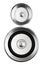 High fidelity audio stereo system sound speaker on white