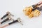 High-frequency ipx to sma female cable connector with gold plated pins background