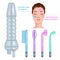 High frequency skincare device realistic cartoon isolated white background