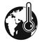 High global temperature icon, simple style