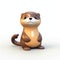 High Gloss 3d Model Of Toy Otter - Stock Photo