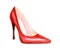 High heel red shoes. Watercolor illustration