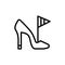 High heel shoe concept line icon. Simple element illustration. High heel shoe concept outline symbol design from Italy set. Can be