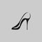 High heel shoe symbol on gray backdrop