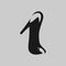 High heel shoe symbol on gray backdrop