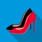 High heel shoes icon, flat style