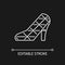 High heel wedding church white linear icon for dark theme.