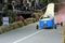 High heel on the wheels speeding downhill on Red Bull Soapbox