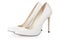 High heel white shoes pair