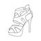 High-heeled shoes for woman. Fashion footwear artwork