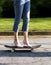 High heels on skateboard