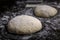 High hydration rye and wheat sourdough loaf shaped for an artisanal rustic wholegrain sourdough bread loaf, photo series