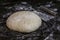 High hydration rye and wheat sourdough ready for shaping artisanal rustic wholegrain sourdough bread loaf, photo series