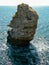 High impregnable rock in the water near the village of Tyulenovo in Bulgaria, Black Sea