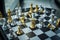 High intensity business competition chess battle to reach the go