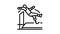 high jump handicapped athlete line icon animation